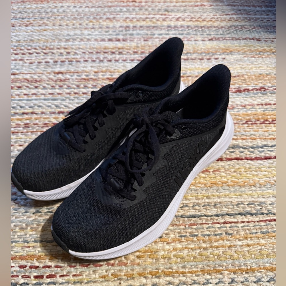 Hoka Men's Black Running Shoes with White Accents
